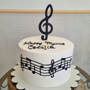 Bolo temático notas musicais